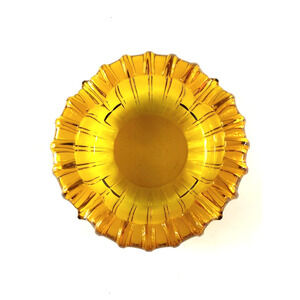 Amber Gold Color Ashtray 5" Mid Century Modern
